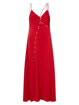 Aje Riddle Button Down Maxi Dress in Scarlet Red Size AU 8 for rent on The Volte - image 5