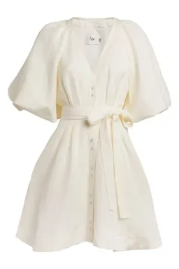 Aje Evermore Belted Mini Dress in Ivory Size 6 for rent on The Volte - image 4