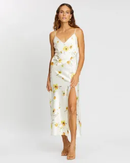 Bec and Bridge Colette Wrap Midi Dress White Floral Size 8  for rent on The Volte - image 1