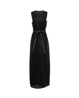 Sir the Label Vilma Cut Out Linen Maxi Dress in Black Size 8 for rent on The Volte - image 3