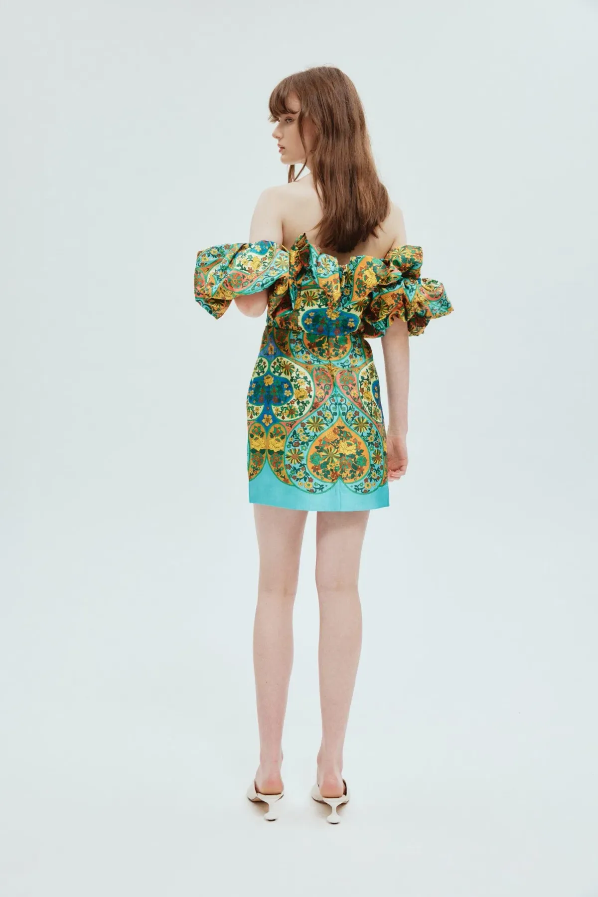 Alemais Sofie Off Shoulder Mini Dress Multi Floral Size 10  - Image 3