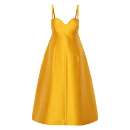 Oroton Sculpture Bodice Midi Dress Marigold Size 6 for rent on The Volte - image 3