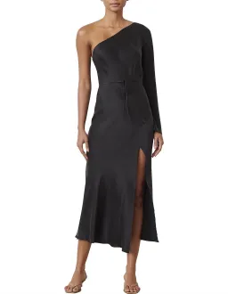 Bec & Bridge Classic Silk Asym Midi Dress Black Size 10 for rent on The Volte - image 1