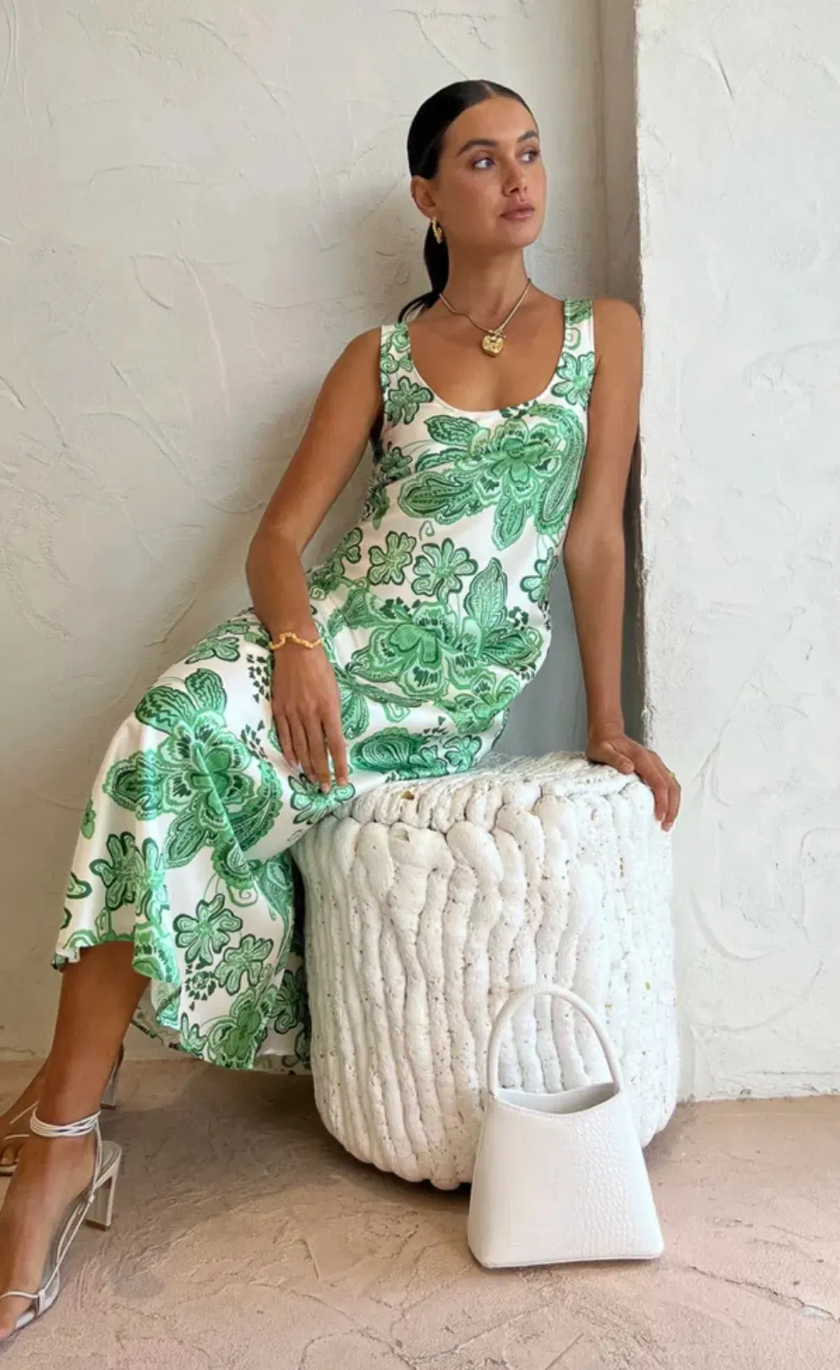 Hansen and Gretel Patricia Bias Cut Maxi Dress Greenhouse Size L / AU 12 - Image 4