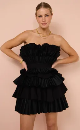 Acler Elsher Mini Dress Black Size 6 for rent on The Volte - image 4