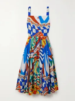 Dolce & Gabbana Carretto Card Psychedelic Sleeveless Midi Dress Multi Size EU 44 / AU 12 for rent on The Volte - image 2