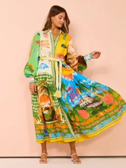 Alemais Paradiso Midi Shirtdress Multi Print Size 16 for rent on The Volte - image 2