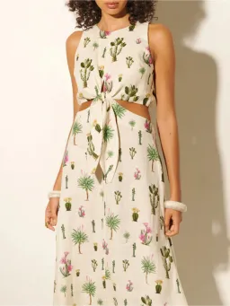Kivari Saguaro Cut Out Maxi Dress in Print Size AU 8 for rent on The Volte - image 3