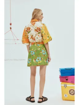 Alemais Hotel Lamu Spliced Mini Dress in Multi Size AU 12 for rent on The Volte - image 2