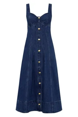 Aje May Denim Mini Dress in Dark Indigo Size AU 6  for rent on The Volte - image 4