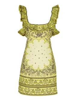Zimmermann Matchmaker Frilled Mini Dress Yellow Bandana Size 0 / AU 8 for rent on The Volte - image 5