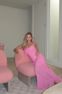 Suboo Tanya Strappy Cowl Neck Midi Dress Rose PInk Size S / AU 8 for rent on The Volte - image 4