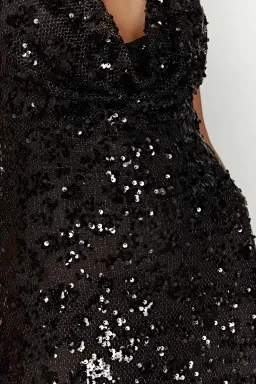 Meshki Nicola Maxi Dress Black Sequin Size S / AU 8 for rent on The Volte - image 9