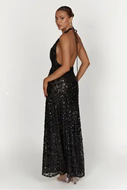 Meshki Nicola Maxi Dress Black Sequin Size S / AU 8 for rent on The Volte - image 3