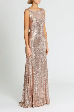 Theia Gemma Gown in Rose Gold Size 14 for rent on The Volte - image 2