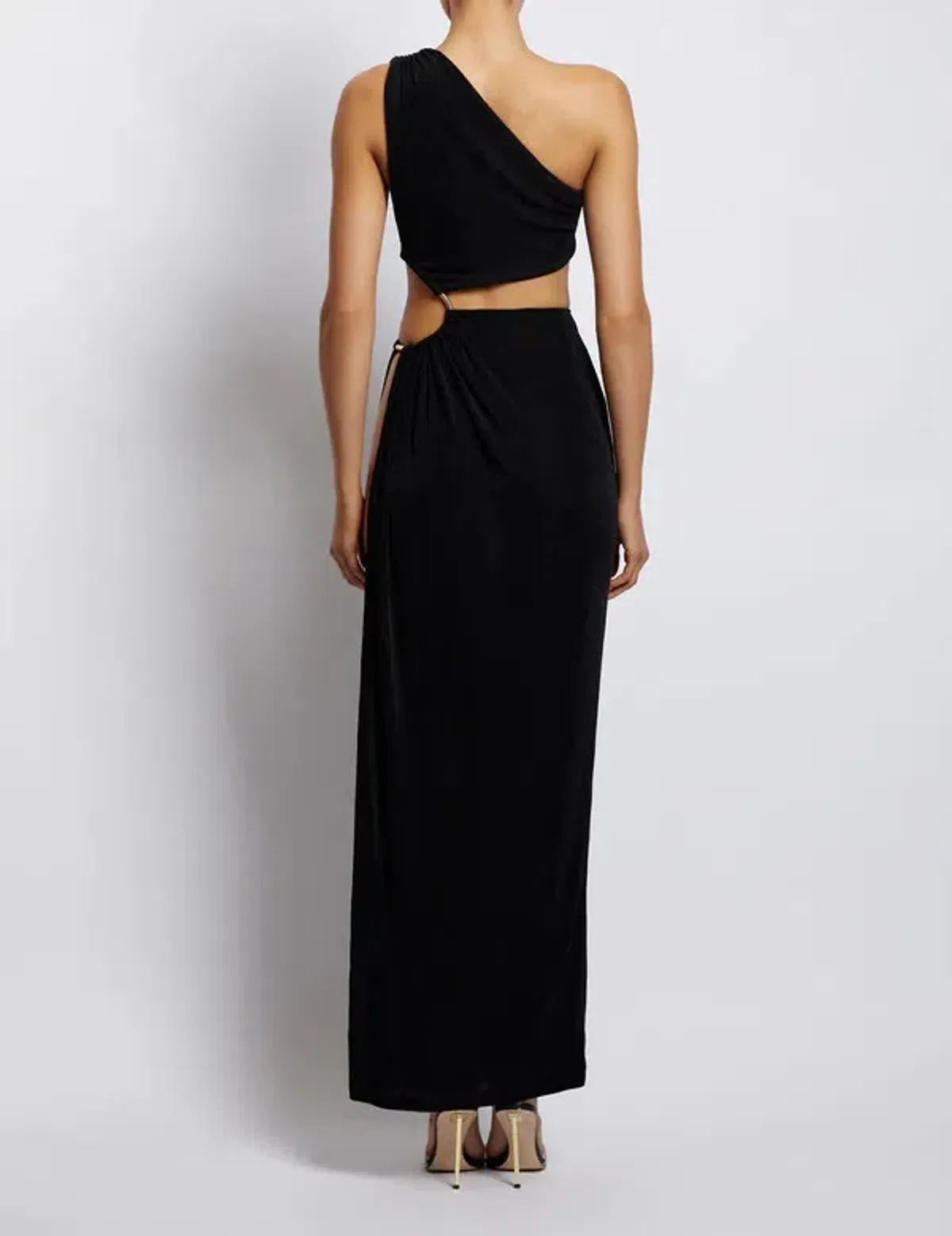 Meshki Paige Ruched Side Cut Out Maxi Dress in Black Size S / AU 8  - Image 3