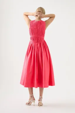 Aje Nya Gathered Midi Dress Rouge Pink Size 12 for rent on The Volte - image 3