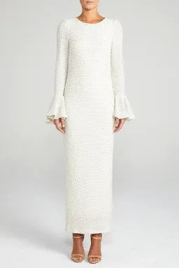 Shona Joy Aimee Frill Cuff Dress Cream Size 10 for rent on The Volte - image 1