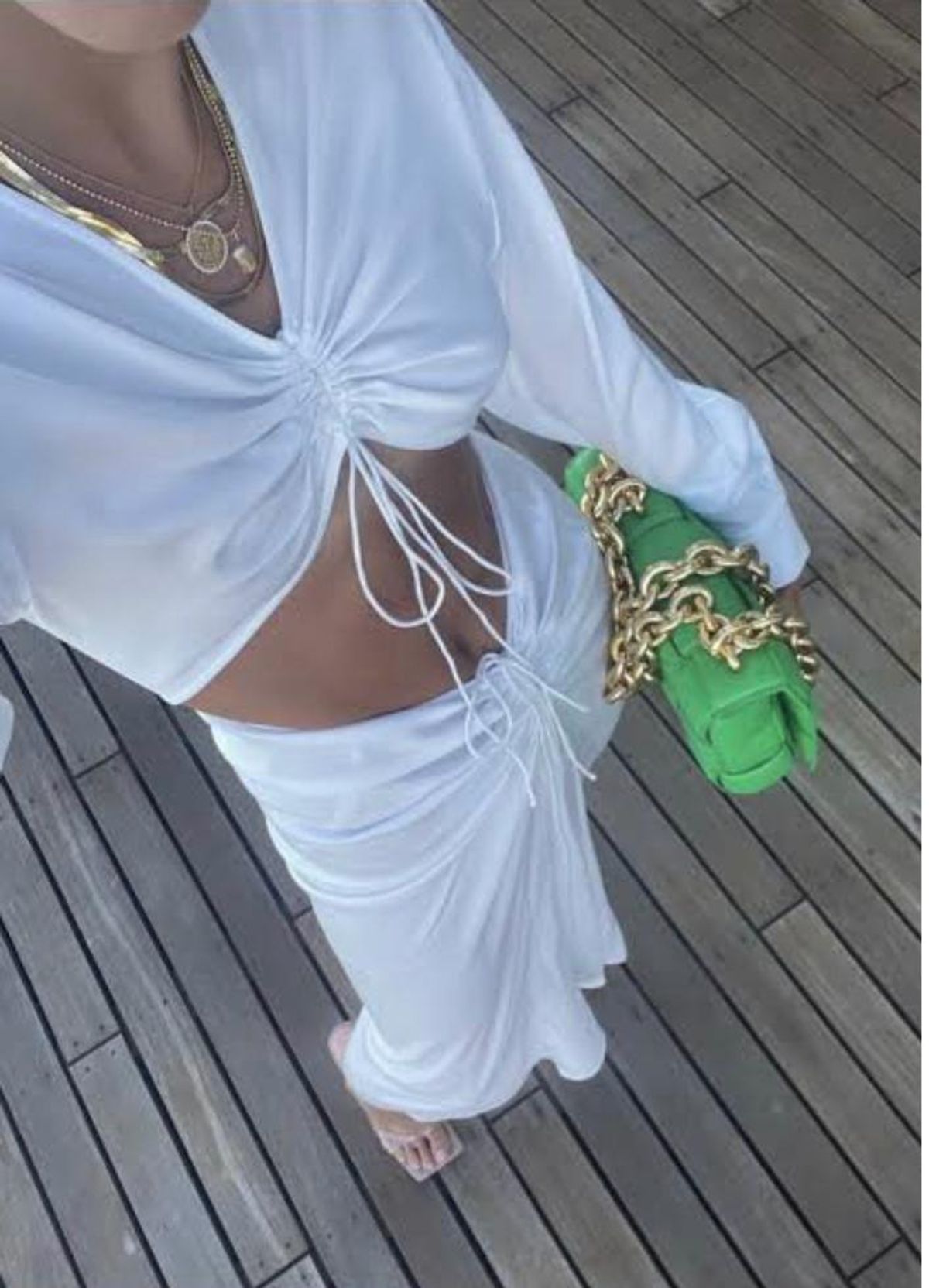 Christopher Esber Ruched Disconnect Shirt Dress White Size 10 - Image 3