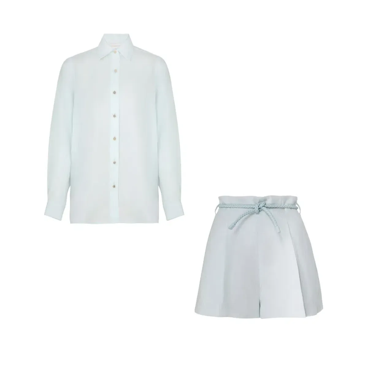 Zimmermann Natura Oversized Shirt in Size 0P / AU 6 and Short in Size 1 / AU 10 Set Mint  - Image 3