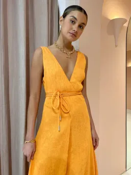 By Nicola Starboard Cross Waist Maxi Dress Orange Size 10 for rent on The Volte - image 2