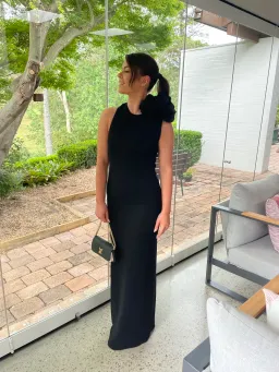 Carla Zampatti Crepe C Back Gown Black Size 6  for rent on The Volte - image 5