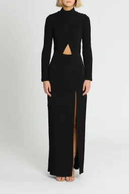 Tadashi Shoji Seneca Open Back Pintuck Gown in Black Size 10 for rent on The Volte - image 1
