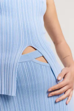 Henne Romee Knit Top & Skirt Set Cloud Blue Size 8 for rent on The Volte - image 4