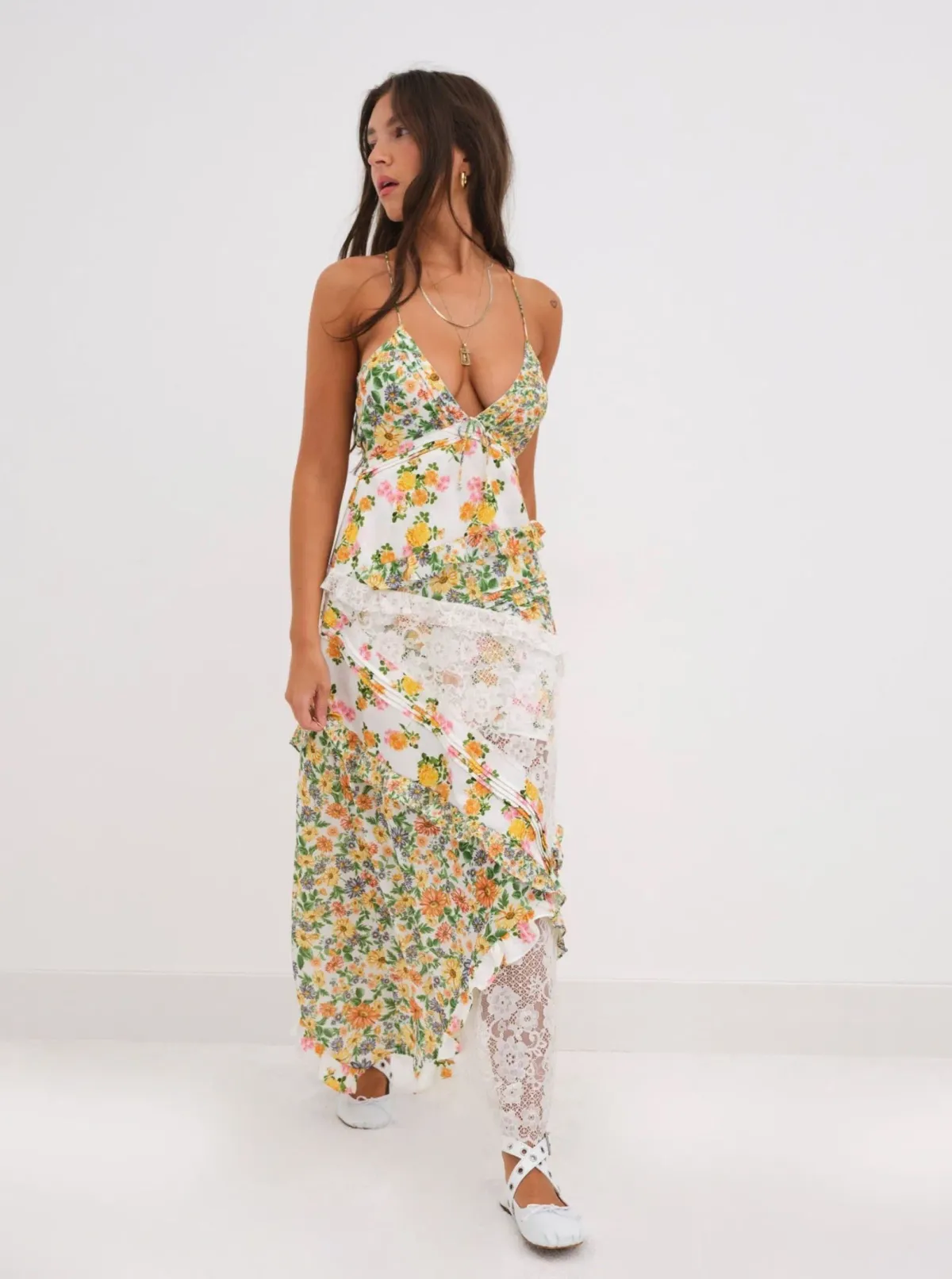 For Love and Lemons Rosalyn Dress Multi Floral Size S / AU 8 - Image 1
