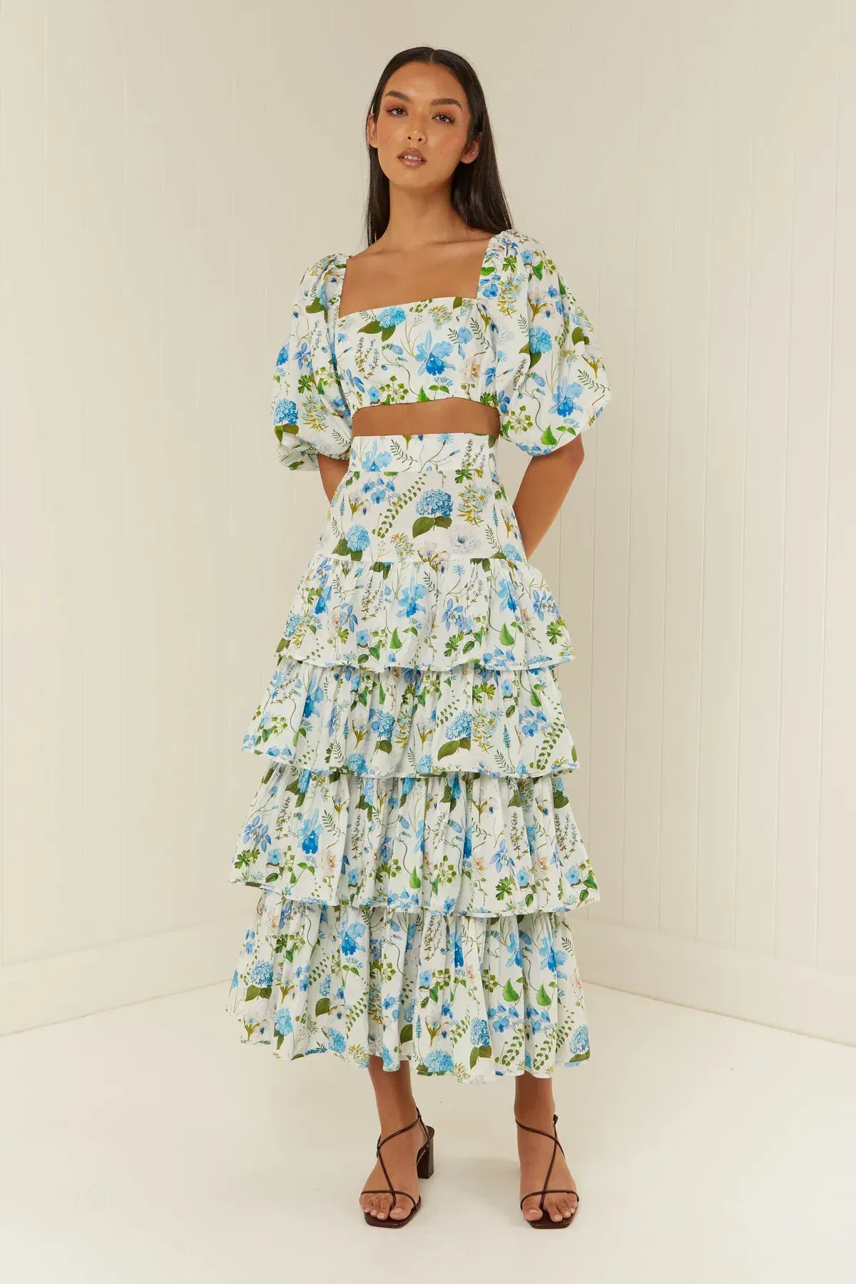 Palm Noosa Horizon Top and Triton Skirt Set Blue Orchid Size 8 - Image 1