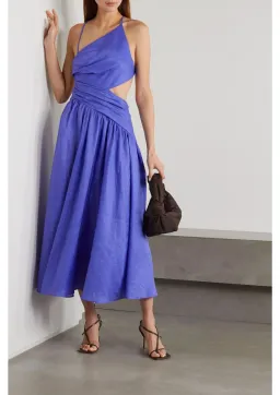 Zimmermann Tropicana Asymmetric Midi Dress Electric Blue Size 0 / AU 8 for rent on The Volte - image 2