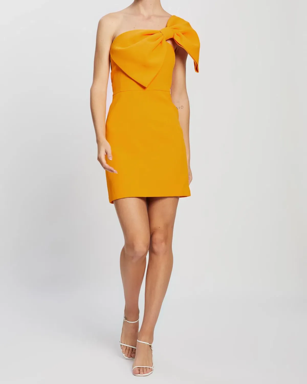 By Johnny Calypso Wrapped Up Asymmetric Mini Dress Yellow Size 6 - Image 1