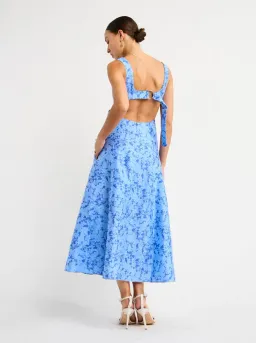 Acler  Pennant Dress in Blue Iris Floral Print Size 10 for rent on The Volte - image 3