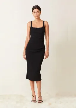 Bec & Bridge Karina Tuck Midi Dress in Black Size XS / AU 6 for rent on The Volte - image 1