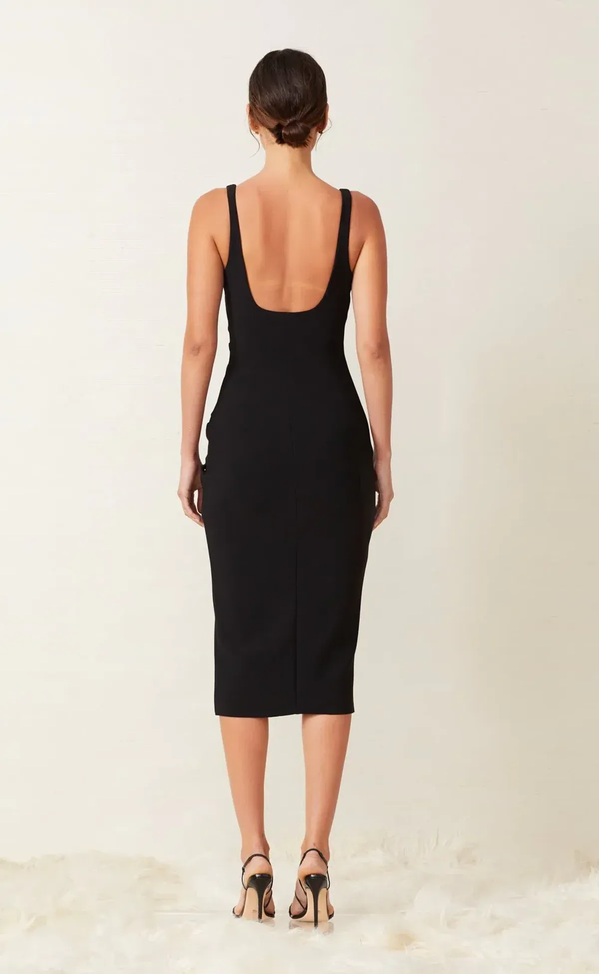Bec & Bridge Karina Tuck Midi Dress in Black Size XS / AU 6 - Image 2