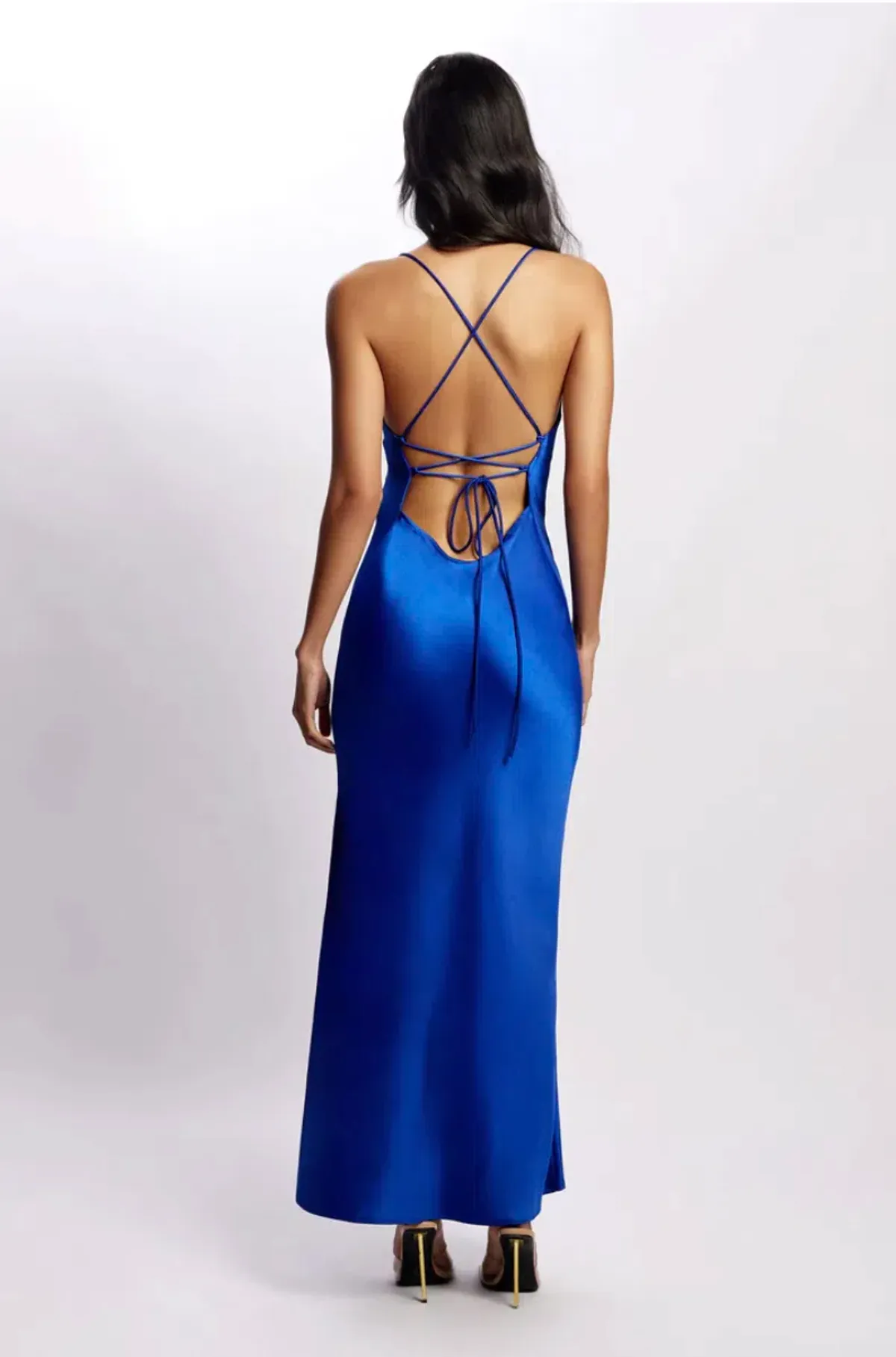 MESHKI Sydney Straight Neck Slip Maxi Dress Cobalt Blue in Size M / AU 10 - Image 4