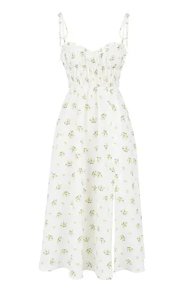 House of CB Christabel Midi Dress Ivory with Yellow & Green Floral Size M / AU 10 for rent on The Volte - image 8