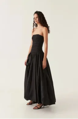 Aje  Violette Bubble Hem Maxi Dress Black Size 10 for rent on The Volte - image 1