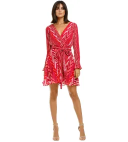 Talulah Sugar & Spice LS Mini Dress in Tango Stripe Size 6 for rent on The Volte - image 1