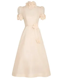 Zimmermann Luminosity Liftoff Flower Midi Dress Cream Size 0P / AU 6 for rent on The Volte - image 5