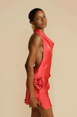 Arcina Ori Rosa Dress Halter Mini Punch Red Size S / AU 8 for rent on The Volte - image 4