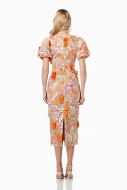 Elliatt Remix 3D Floral Midi Dress Multi Size S / AU 8 for rent on The Volte - image 2