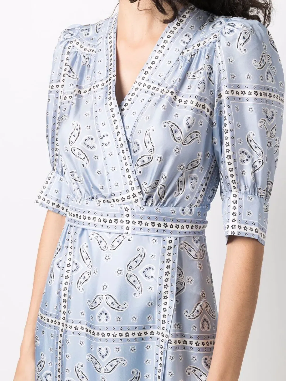 Sandro Enrika Midi Dress Sky Blue Size 6 - Image 4