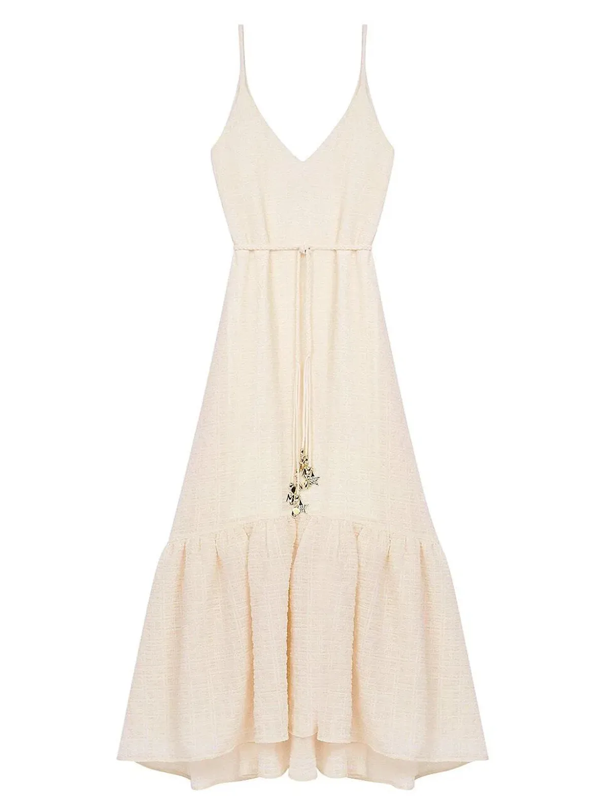 Maje Rolio Strappy Woven Maxi Dress Ecru Cream Size 34 / AU 6 - Image 8