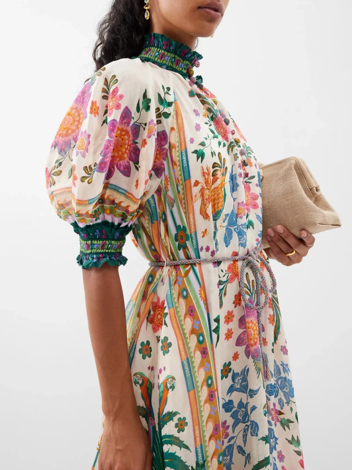 Zimmermann Ginger Swing Maxi Dress Cream Multi Size 3 / AU 14 - Image 1