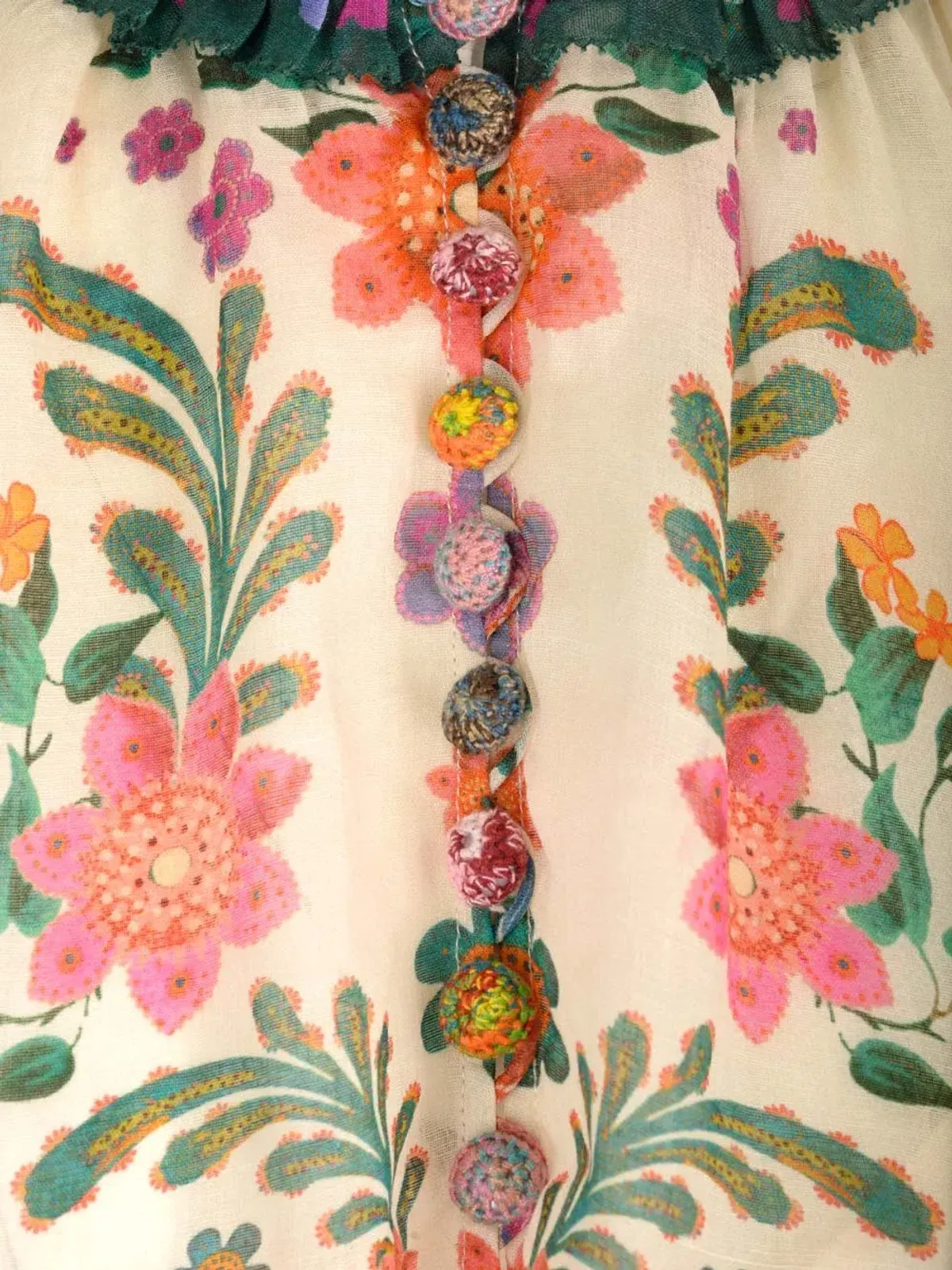 Zimmermann Ginger Swing Maxi Dress Cream Multi Size 3 / AU 14 - Image 5