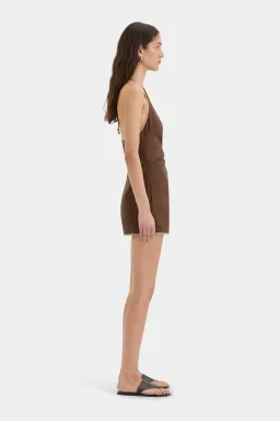 Sir the Label Affogato Twist Mini Dress Chocolate Brown Size 2 / AU 10 for rent on The Volte - image 2