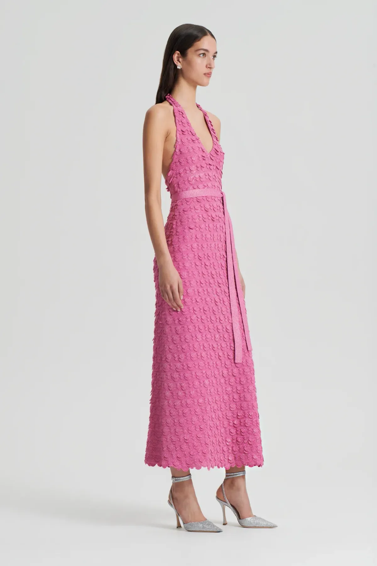 Scanlan Theodore Sparkle Halter Dress Pink Size 8 - Image 2