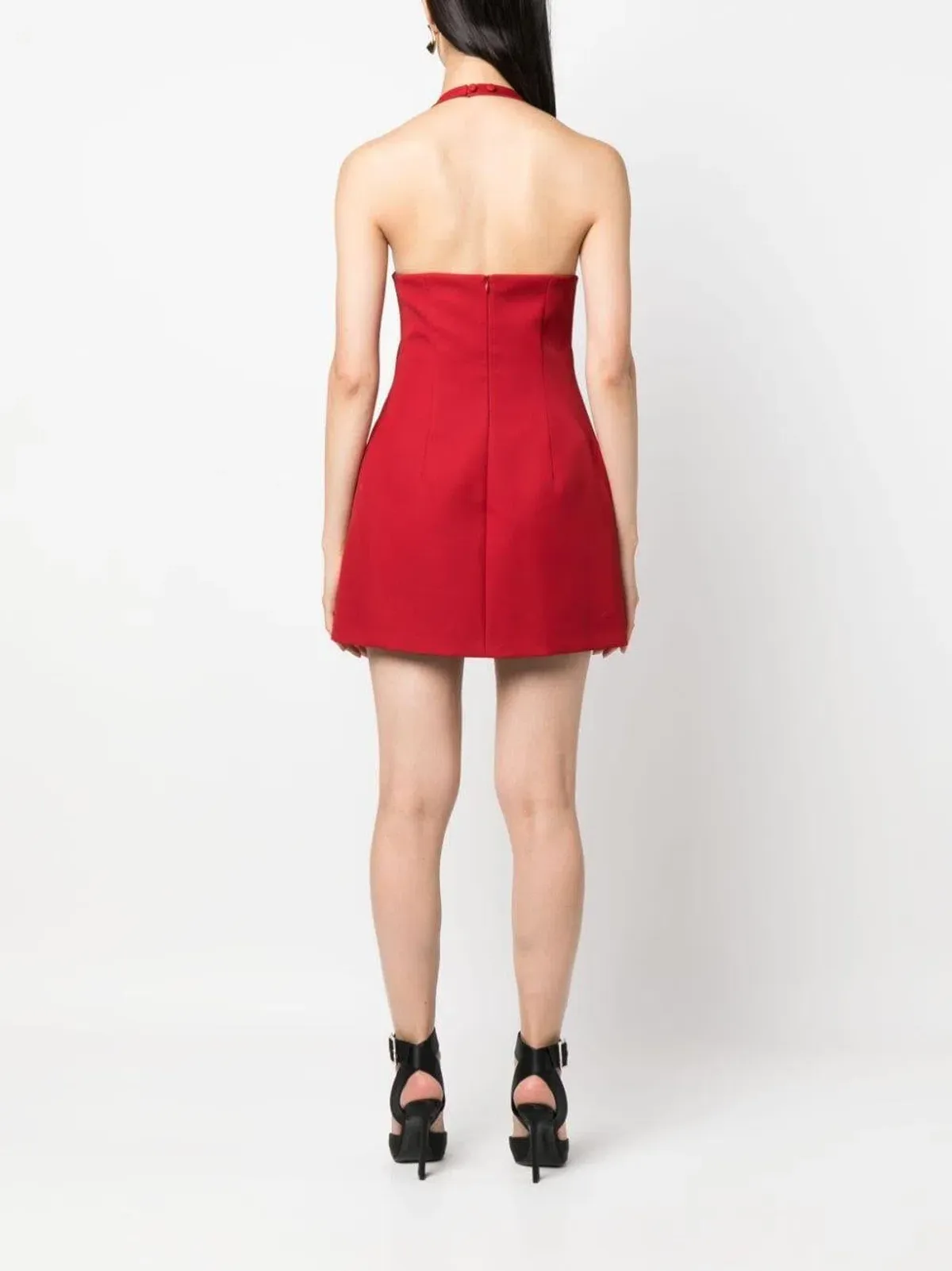 Magda Butrym Halter Neck Red Mini Dress Red Size 2/ AU 6 - Image 4