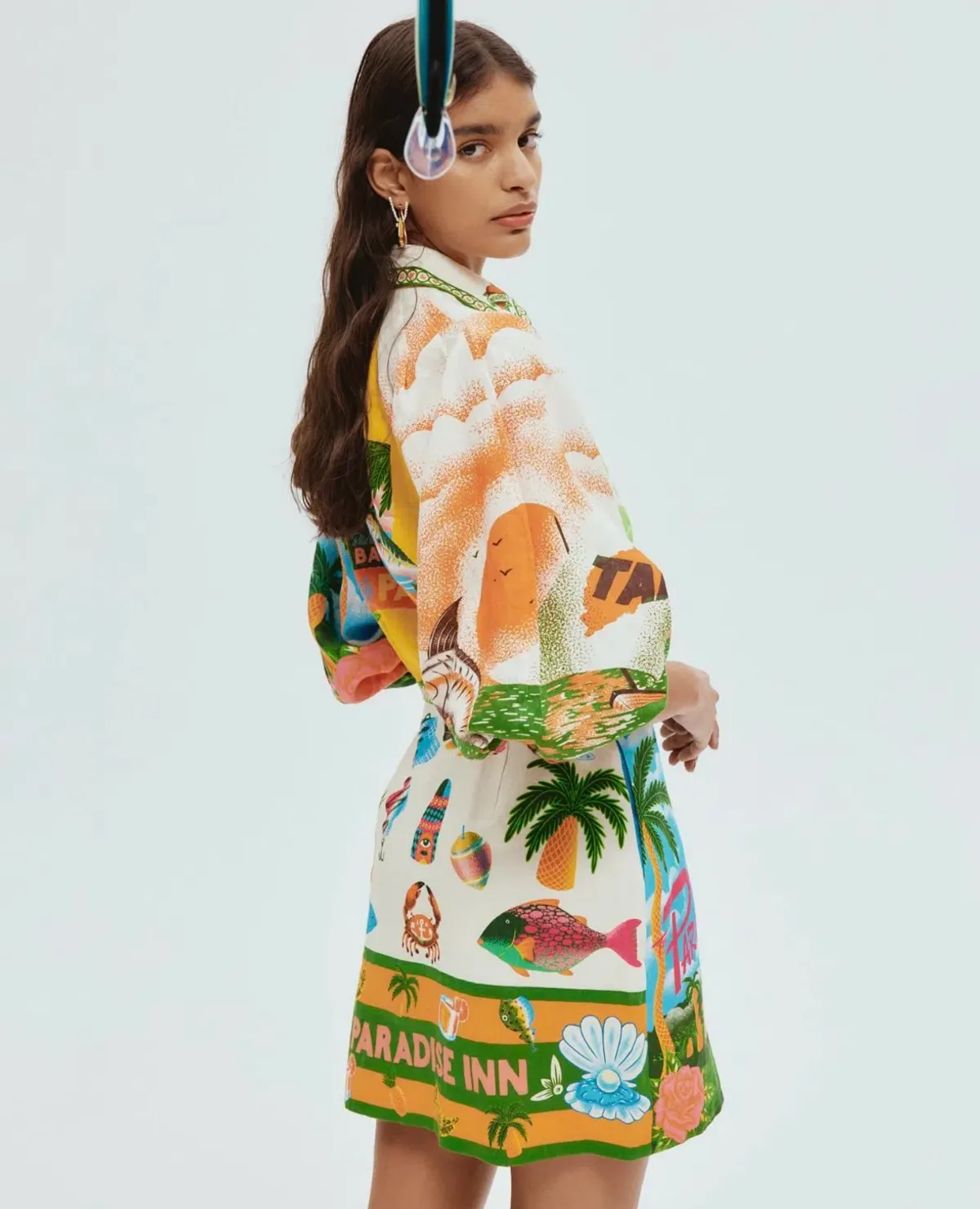 Alemais Paradiso Mini Dress Multi Print Size 16 - Image 6